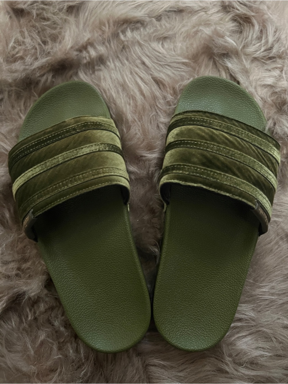 Adidas Olive Green Slide Sandals - Worn once
